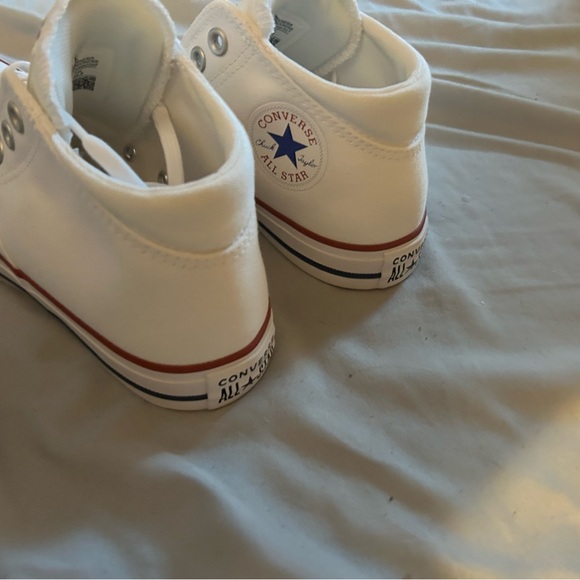 Converse Women's White and Red High-Top Sneakers - Picture 3 of 9